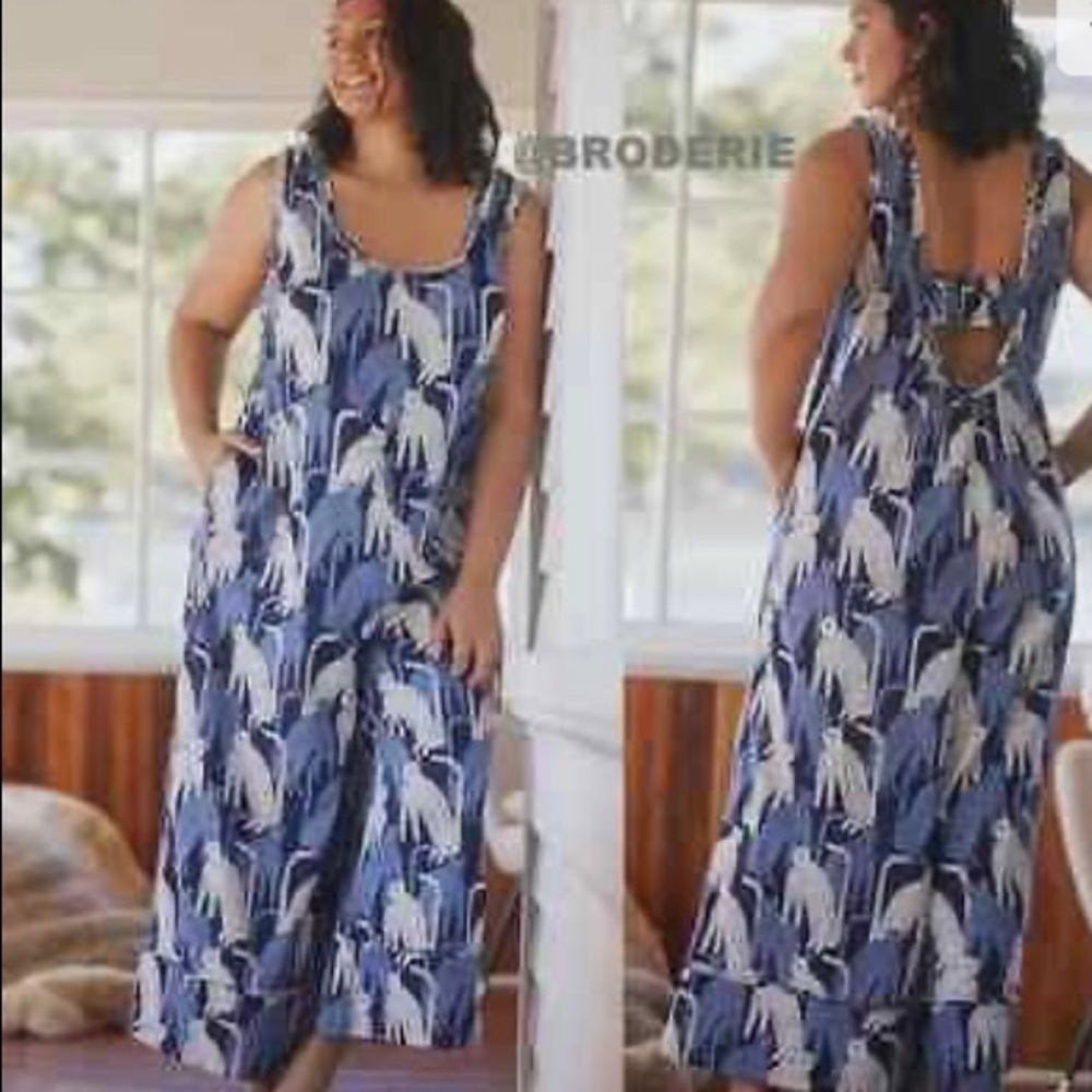 Anthropology Marcello Velho Flannel  Boho  Jumpsuit. Size L